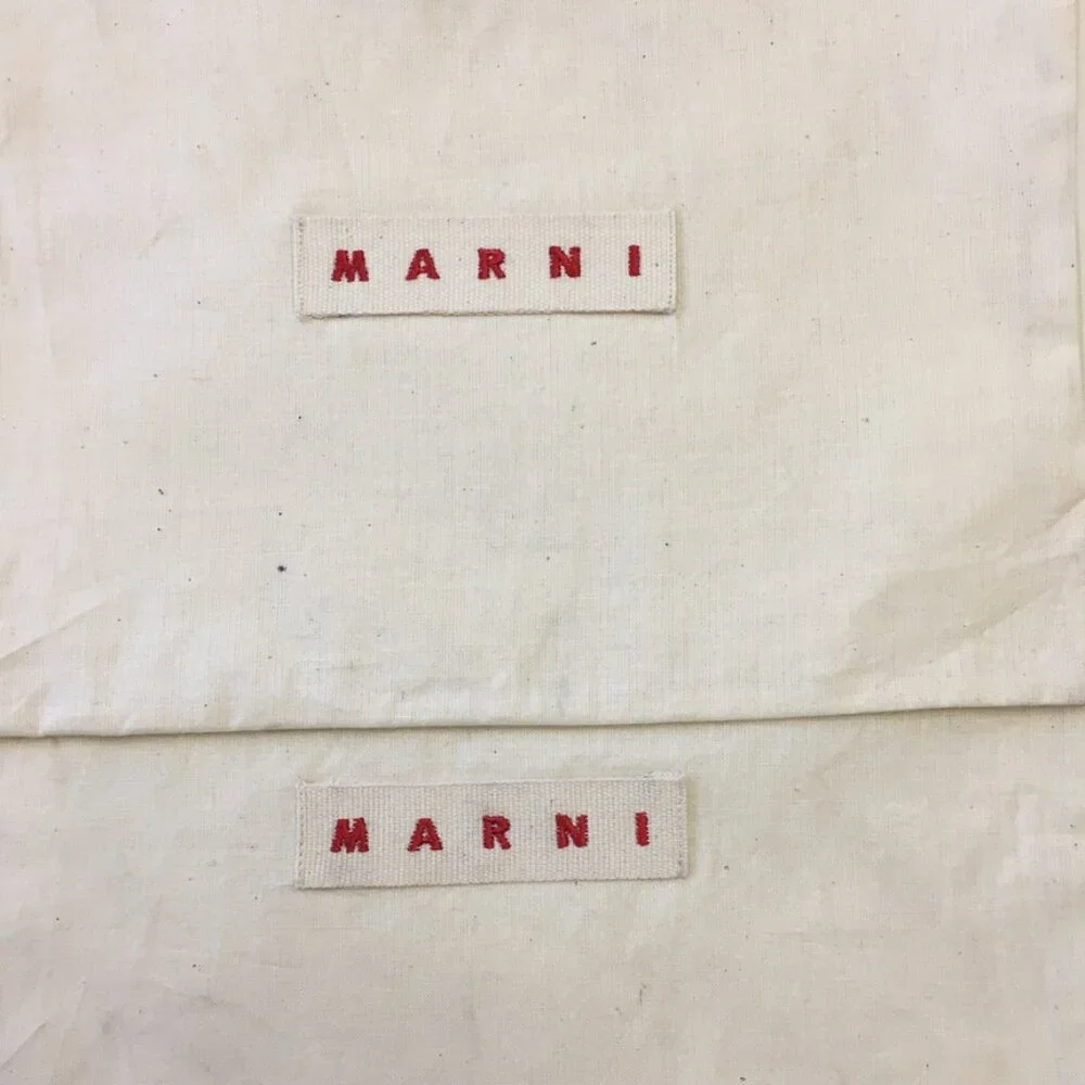 MARNI Dust Bag for Shoes A Pair Cotton Ivory Drawstring
